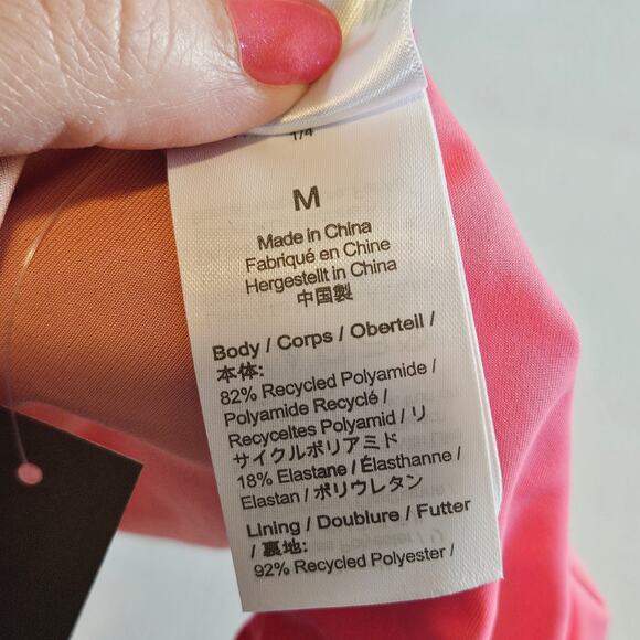 J Crew Curved Waist Cheeky Bikini Bottom Pink Women's Medium Swim Beach Pool - Picture 5 of 5